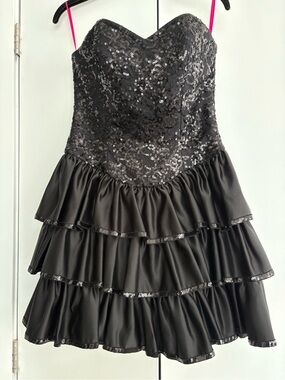 Vintage Betsey Johnson Black Sequin Dress